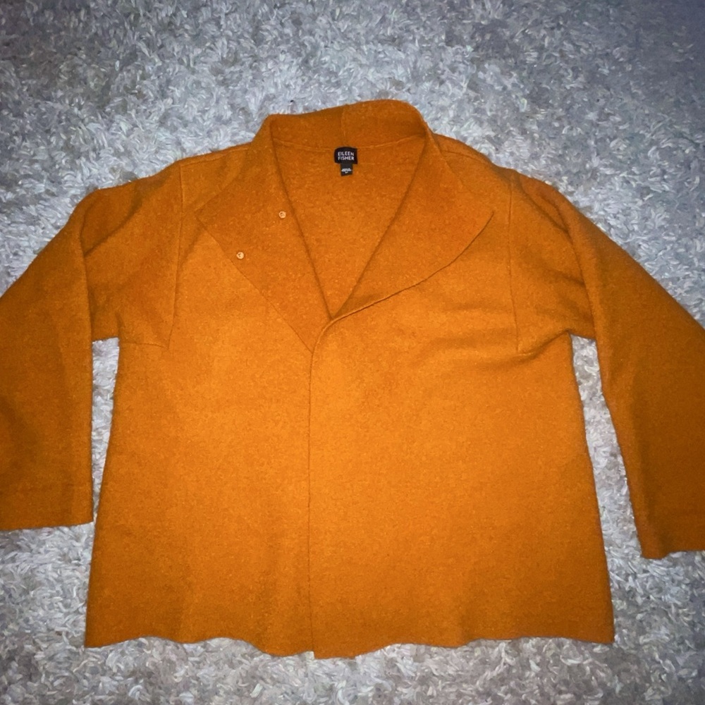 Eileen Fisher Wool-Cashmere Blend Jacket Sz M Orange